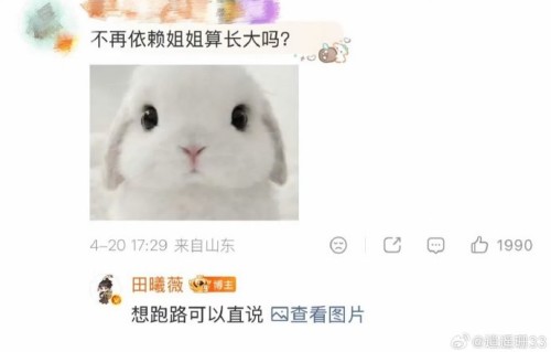 田曦薇如何看待粉丝调侃她想跑路？