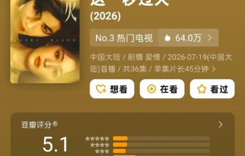 《这一秒过火》豆瓣评分为何只有5.1分？