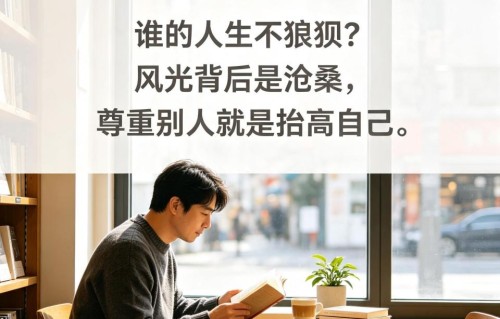 谁的人生不狼狈？风光背后是沧桑，尊重别人就是抬高自己